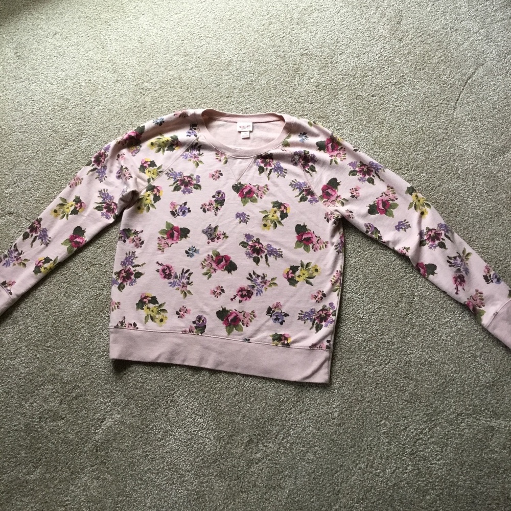 Pink floral sweater